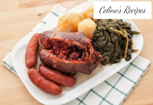 Botillo mit Kartoffeln und Rübengrün