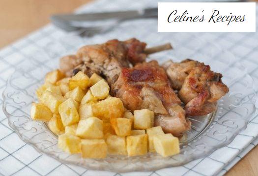 Knoblauch gedünstetes Kaninchen