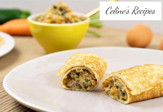 Salzige Pfannkuchen mit Gemüse