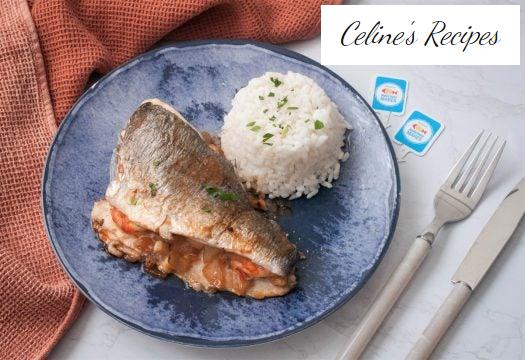 Dorada gefüllt mit Garnelen und Gemüse