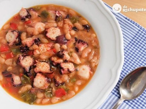 Fabes mit Tintenfisch