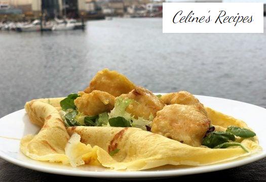 Mit Seehecht gefüllte Pfannkuchen machen Pincho