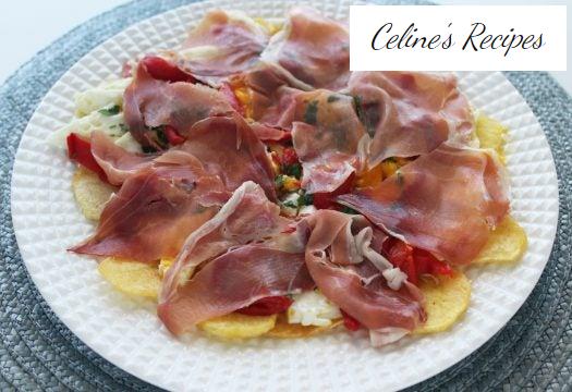 Gebrochene Eier mit Schinken