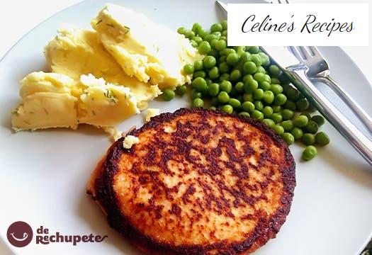 Lachs Burger oder Laxwallenbergare. Schwedisches traditionelles Rezept