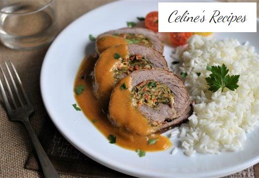 Gefüllte Fleischrolle oder Roti