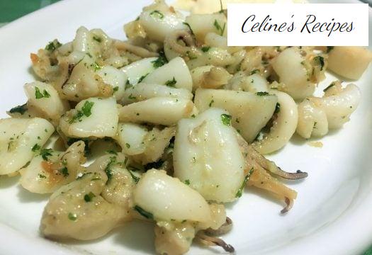 Wie man Sepia mit Knoblauch macht