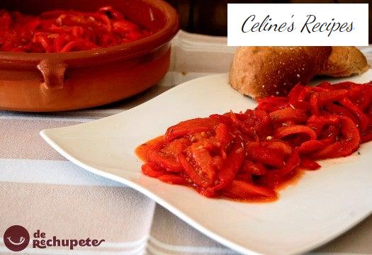 Manchego Asadillo. Gebratener Pfeffer-Tomaten-Salat