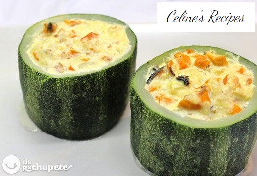 Zucchini gefüllt mit Muscheln