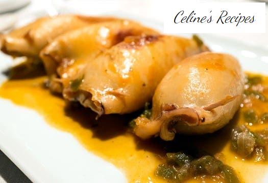 Mit Muscheln gefüllter Tintenfisch