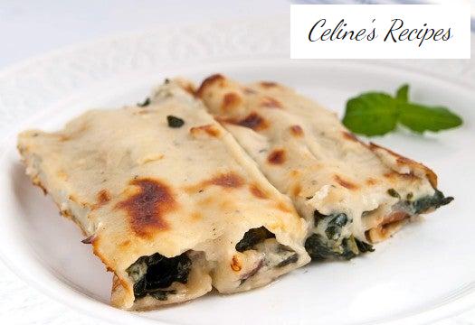 Cannelloni mit Spinat und Schinken