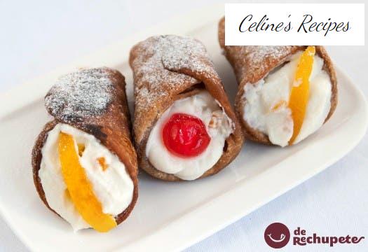 Schilf gefüllt mit Ricotta-Käse (Cannoli siciliani)