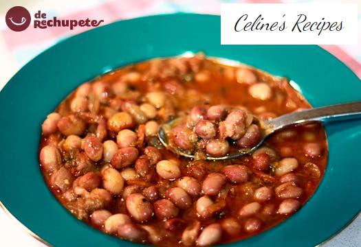 Rote Bohnen oder Pintoschale mit Gemüse