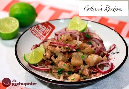 Nikkei Corvina und Octopus Ceviche. Peruanische Küche