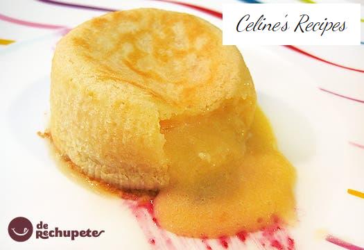 Weißes Schokoladen-Coulant oder weißes Soufflé