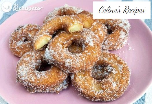 Beignets. gebratene Apfelscheiben