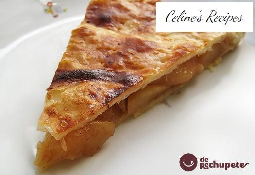 Apfel-, Birnen- und Zimtkuchen. Dessert Schritt für Schritt