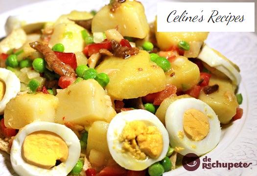 Landsalat mit Pilzen