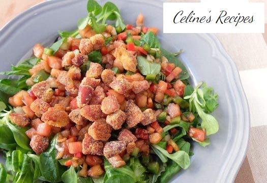 Salat mit Schinkencurry