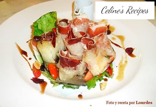 Iberischer Schinken-Melonen-Salat mit Trockenfruchtvinaigrette