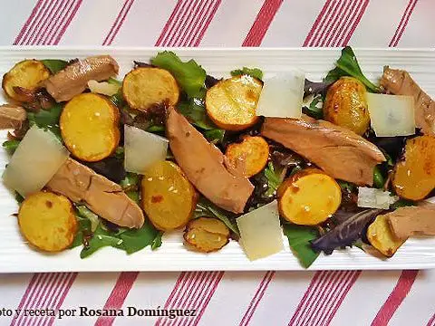 Kartoffel-Thunfisch-Bauch-Pecorino-Salat