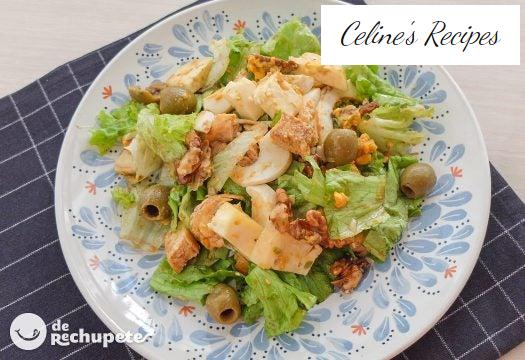 Hühnersalat mit Arzúa-Käse und Walnüssen