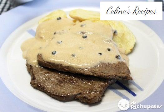 Kalbsschnitzel mit grünem Pfeffer