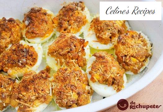 Mit Fleisch gefüllte Eier