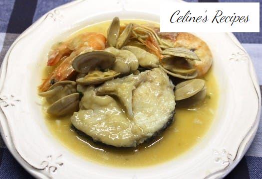 Seehecht mit Meeresfrüchten