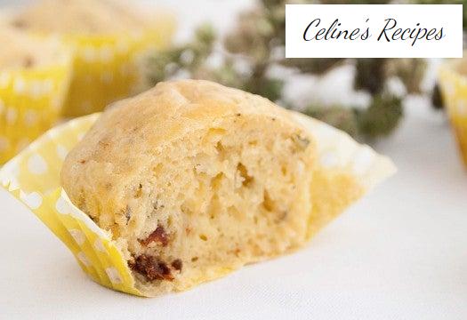 Salzige Muffins mit getrockneten Tomaten