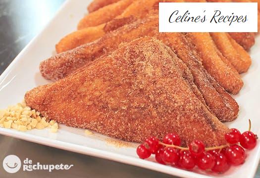 Mit Sahne gefüllte Brottücher