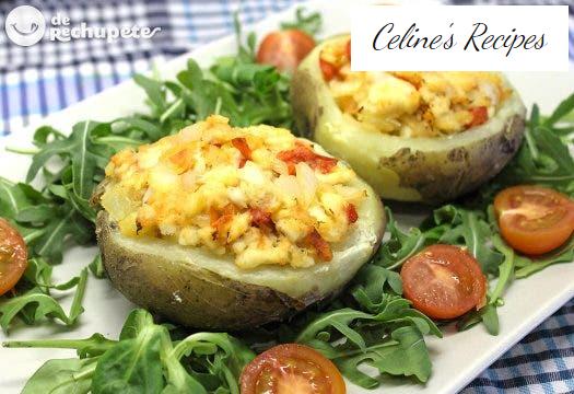 Mit Fisch gefüllte Kartoffeln