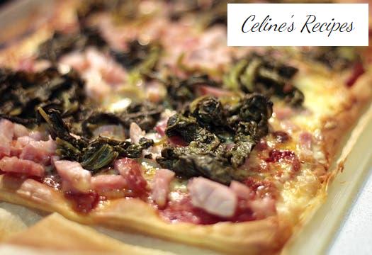 Lacón Pizza mit Rübengrün