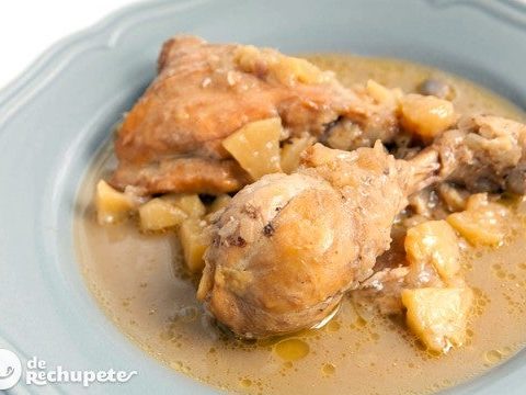 Apfelwein Huhn mit Apfel