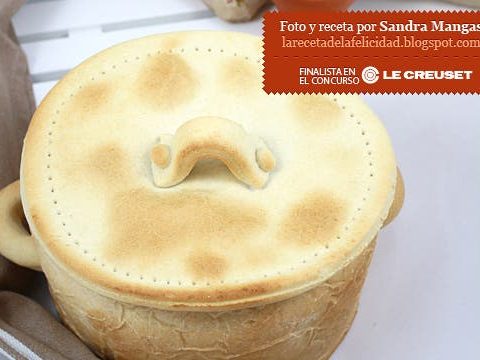 Gekochtes Maragato in einem Topf Brot. Schritt für Schritt Rezept.