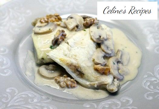 Steinbutt in Sauce. Mikrowellenrezept