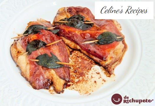 Hähnchen Saltimbocca. Italienisches Rezept