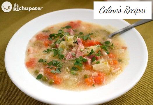 Minestrone Gemüsesuppe. Italienisches Rezept