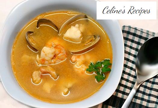 Fischsuppe und Meeresfrüchte