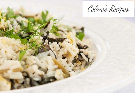 Spanakorizo oder Reis mit Spinat. Griechisches Rezept