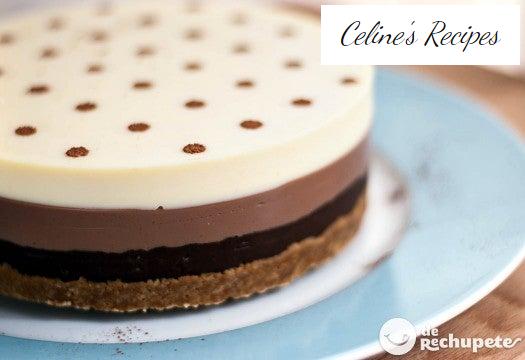 Kuchen mit drei Pralinen