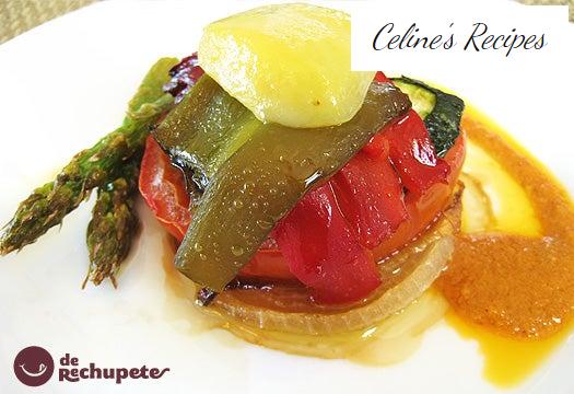 Timbale von geröstetem Gemüse