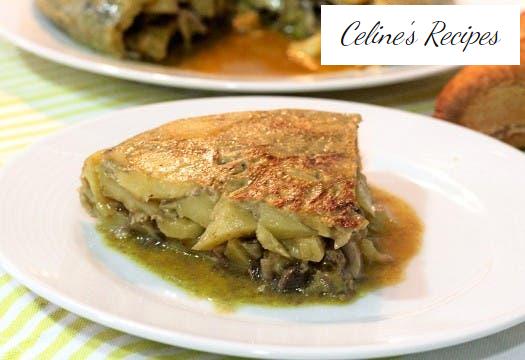 Kartoffelomelett mit Steinpilz