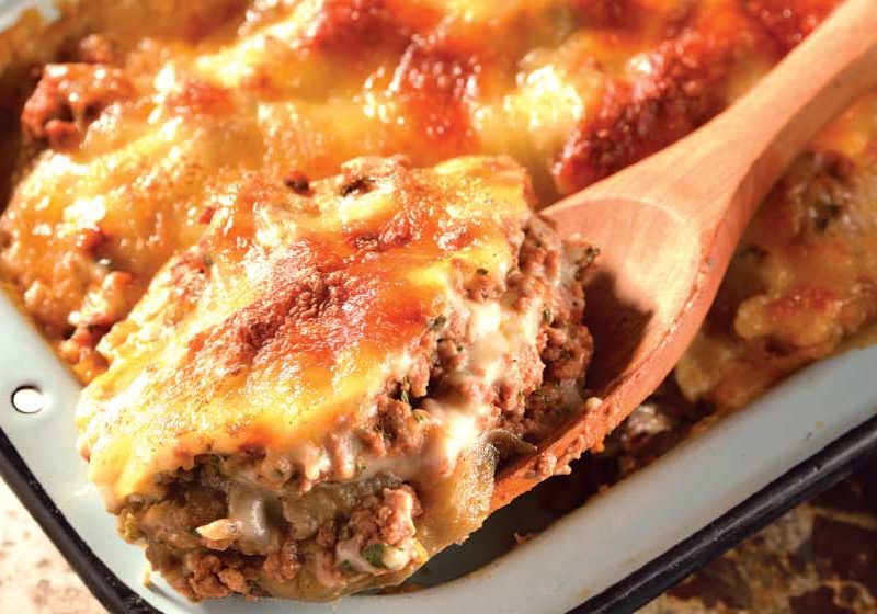 Griechische Auberginen-Lasagne mit Hackfleisch